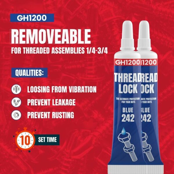 GH1200 2 Pack Thread Locker 242 Strong Strength - Image 2