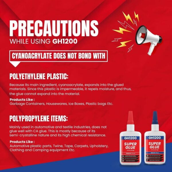 GH1200 Super Glue Pack 57g – 100 & 1500 CPS CA Adhesives - Image 5