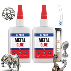 Two 20g tubes of GH1200 clear metal glue for heavy-duty bonding