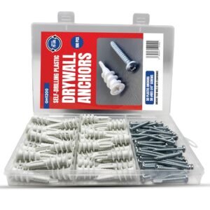 Close-up of GH1200 drywall anchors and #8 screws kit