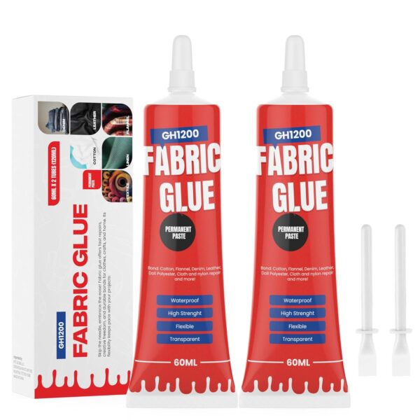 Permanent fabric glue bottles for patches and clothes