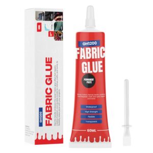 Fabric glue permanent with box, tube and applicator tool