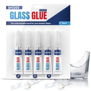 5-pack of GH1200 heavy-duty clear glue for glass repair
