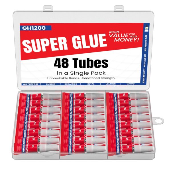 Box of 48 GH1200 1g super glue tubes for all-purpose bonding