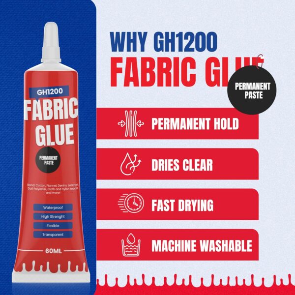 Benefits of fabric glue permanent – dries clear, flexible, washable