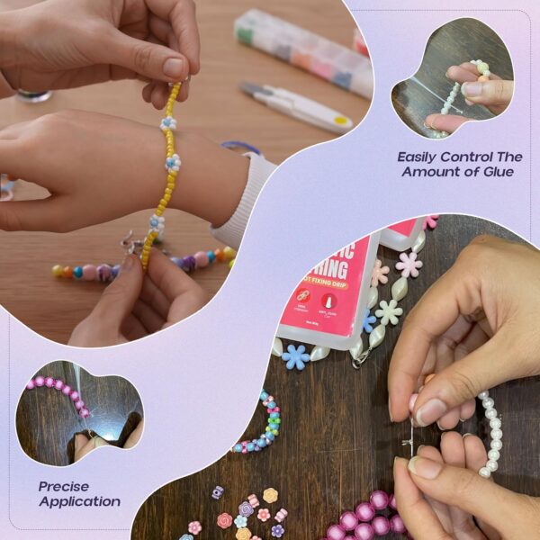 DIY jewelry bracelet in progress using GH1200 jewelry string glue