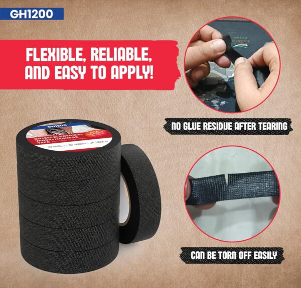 GH1200 harness tape wrapped around car wire for secure insulation