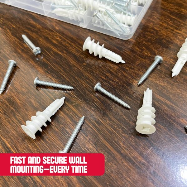 100-piece drywall anchor and screw kit for home use