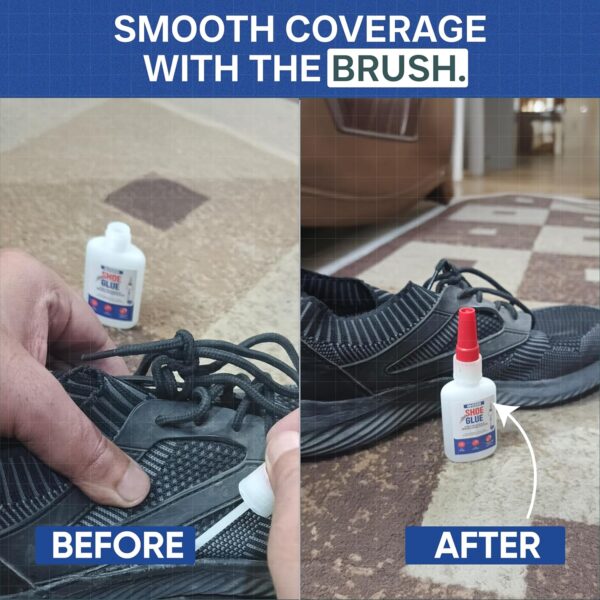Demonstration of clear, fast-drying GH1200 glue bonding rubber sole