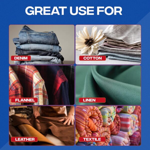 Needle tip fabric glue for seamless application on garments