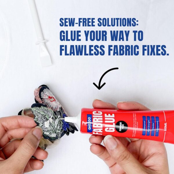 GH1200 fabric glue fixing patch on white clothing fabric