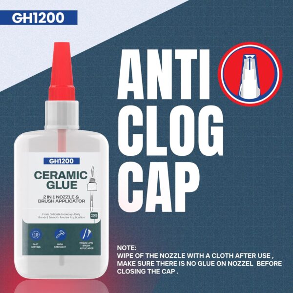 GH1200 ceramic glue safe for fixing mugs, plates, and kitchenware with seamless bonding.