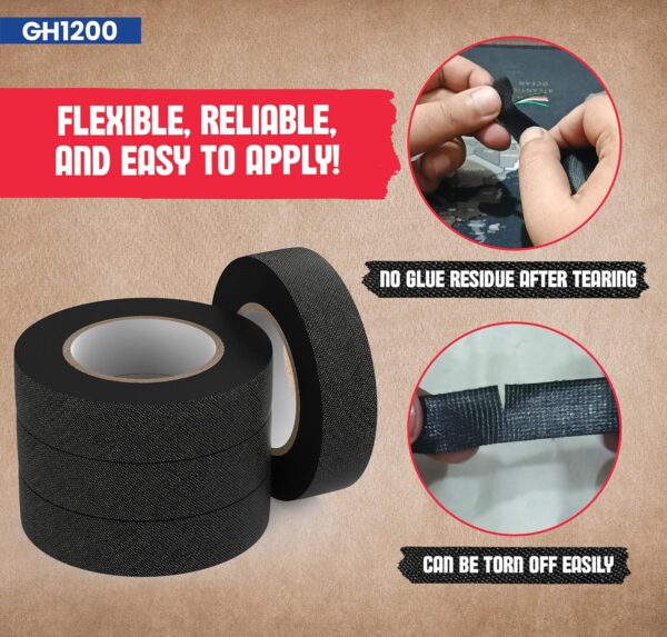 Cloth tape leaves no sticky residue after removal