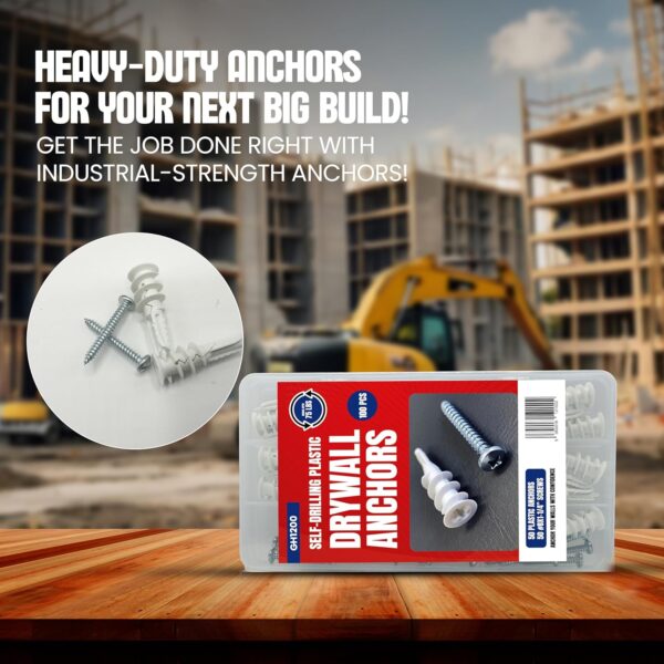 Deep thread design on GH1200 wall anchors