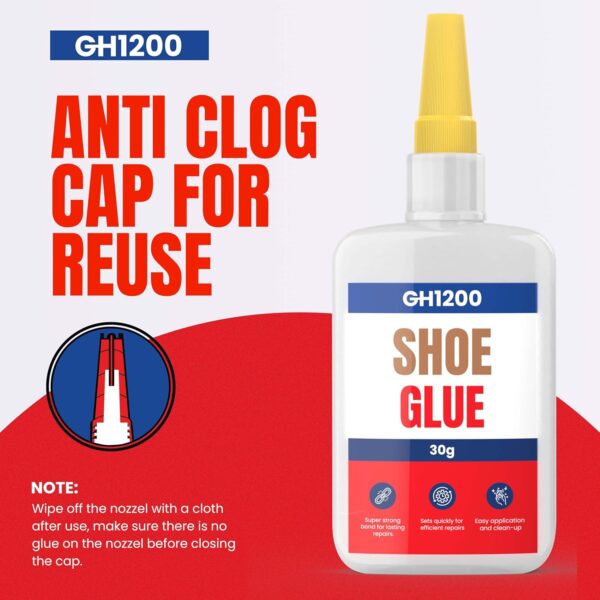 Using GH1200 glue to fix separated rubber sole on sports shoe