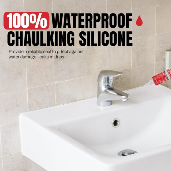 Waterproof silicone sealant on bathroom tile seams