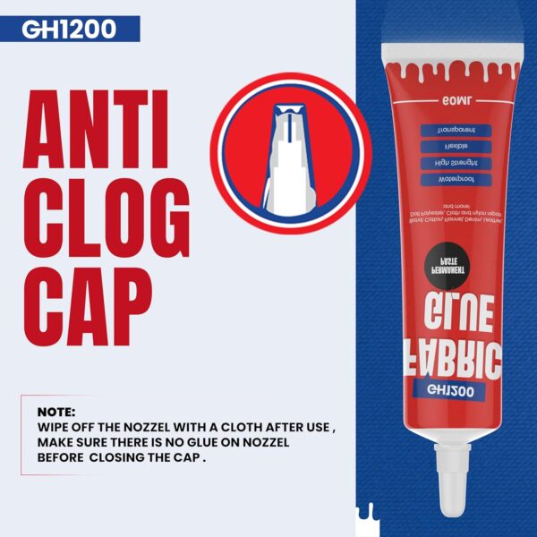 GH1200 fabric glue anti-clog nozzle design and closing tip