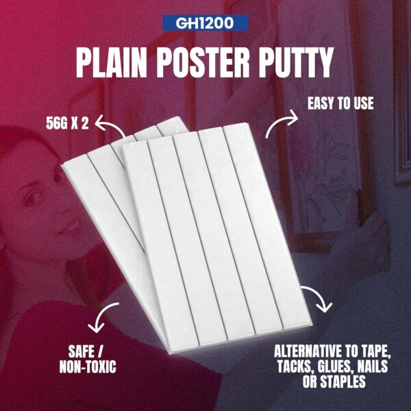 GH1200 safe, non-toxic poster putty featured as an alternative to tape, tacks, or glue
