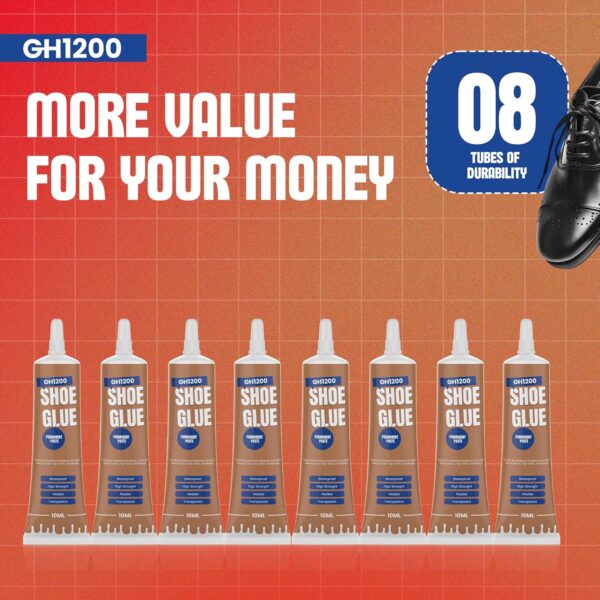 GH1200 Shoe Glue Kit (8-Pack, 10ML) – Waterproof Sole Repair - Image 9