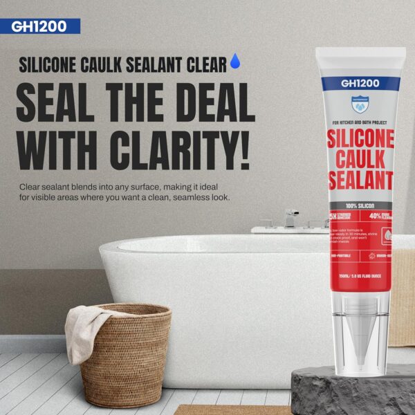 Clear caulk with mold and crack resistance