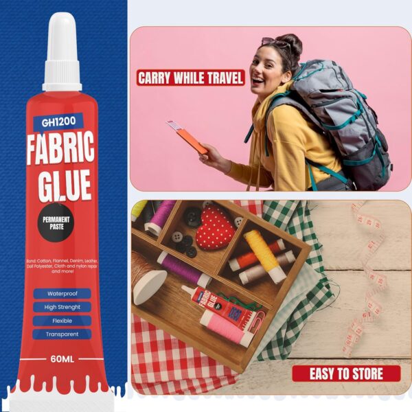 GH1200 glue for fabric stored in travel bag and sewing box